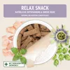 A can of dog treats with ingredients and text overlay. Produktbild-Vorschau