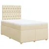vidaXL Boxspringbett mit Matratze Creme 120x200 cm Stoff Produktbild-Vorschau 3