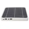 A white solar power bank with a solar panel on top and USB ports on the side. Produktbild-Vorschau