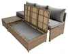 home24 Loungeset - 3-teilig - Polyrattan / Webstoff - Braun Produktbild-Vorschau 10