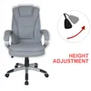 A gray office chair with a diagram illustrating height adjustment. Produktbild-Vorschau