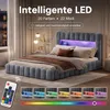 INONEFT čalúnená posteľ 180x200 cm s LED osvetlením a USB-C Náhľad obrázku produktu 2