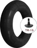 A black tire inner tube is shown against a white background. A circular inset highlights the valve stem. Anteprima dell’immagine prodotto