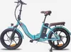 A studio shot of a blue electric bicycle against a white background. Produktbild-Vorschau