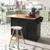 A modern kitchen with a black kitchen island and a wooden countertop, featuring a white stool, plants, and kitchenware. Náhľad obrázku produktu