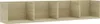 A long, narrow, empty CD wall shelf with five compartments, made of wood-look material. Produktbild-Vorschau