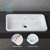 doporro Vasque à Encastrer Lavabo Blanc 60 x 38 x 12cm Lave Voir les images du produit 4