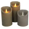 Candela di cera a LED con timer e stoppino tremolante Taupe Anteprima dell’immagine prodotto 2