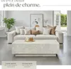 Table basse LASLEY avec pied - Aspect travertin, 120 x 60 x Voir les images du produit 3