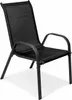 A single black outdoor chair shown against a white background. Anteprima dell’immagine prodotto