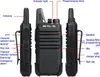 A diagram showing the different parts of a walkie-talkie with labels. Produktbild-Vorschau