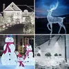 A collage of four images showing different Christmas light decorations, including a house, a reindeer, snowmen, and a decorated event space. Anteprima dell’immagine prodotto