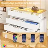 Flieks Sideboard mit Glas & LED-Beleuchtung, 8 Schubladen, Produktbild-Vorschau 2