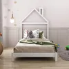 Kinderbett LIZ 90x200 cm in Hausoptik aus Massivholz weiß - Produktbild-Vorschau 1