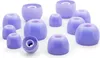 A collection of purple silicone earbud tips arranged on a white background. Voir les images du produit