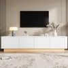 MODFU Weiß TV-Lowboard mit großem Stauraum Geriffener Produktbild-Vorschau 5