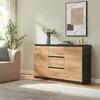 Komoda „Kyr” z 2 drzwiami i 3 szufladami, 120 x 35 x 75 cm, Podgląd zdjęcia produktu 5