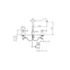 Technical drawing of a faucet with dimensions. Podgląd zdjęcia produktu