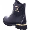 A black boot with gold accents on a white background. Produktbild-Vorschau