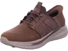 A single brown SKECHERS SLIP-INS SLADE - ZACHARY shoe is shown against a white background. Voir les images du produit