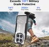 A person is hiking on a rocky terrain, holding a phone case. Produktbild-Vorschau