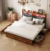 CDGlobal čalúnená posteľ kovová posteľ 180x200cm so 4 Náhľad obrázku produktu 7