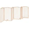 A wooden pet gate with multiple panels and a door, set against a white background. Náhled obrázku produktu