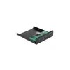 A black computer accessory with ports and a circuit board, shown from a diagonal angle on a white background. Podgląd zdjęcia produktu
