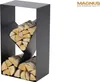 A black metal firewood rack filled with logs, shown against a white background. Anteprima dell’immagine prodotto