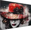 Wandbild Leinwandbild Lifestyle Frau mit rotem Hut Produktbild-Vorschau 1