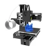 A 3D printer is shown with a blue castle model on its printing bed. Produktbild-Vorschau