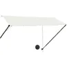 A white retractable awning with LED lights and a solar panel. Náhľad obrázku produktu