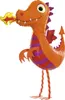 Folienballon Walking Pet Drache in Orange 110cm Produktbild-Vorschau 1