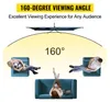 People are shown relaxing and viewing a screen from different angles, illustrating a wide viewing angle. Produktbild-Vorschau