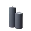 LED Stumpenkerze MIA - Kunststoff - realistische 3D Flamme - H: 15cm - outdoor - grau Produktbild-Vorschau