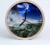 Holzuhr 30fi cm wanduhr - Mond Berglandschaft Produktbild-Vorschau 1