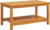 A wooden coffee table with a lower shelf, shown against a white background. Podgląd zdjęcia produktu