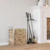 vidaXL Stojan na palivové drevo 50x28x56 cm z nerezovej Náhľad obrázku produktu 2