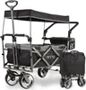 IMLEX Bollerwagen faltbar mit Dach IM-4268 Schwarz | Hohe Produktbild-Vorschau 2