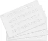 A stack of white plastic stencils with letters and numbers cut out. Produktbild-Vorschau