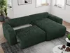 A green cord sofa with a chaise lounge and an ottoman in a living room setting. Produktbild-Vorschau