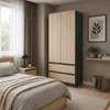 Šatní skříň, dvoudveřová, šířka 90 cm, prostorná, barva: Náhled obrázku produktu 2