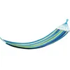 A striped hammock is suspended against a white background. Produktbild-Vorschau