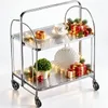 Servierwagen aus Edelstahl mit 2 Glasablagen, 68 × 40 × 80 Produktbild-Vorschau 1