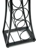 A close-up view of the lower section of a black metal wine rack. Podgląd zdjęcia produktu