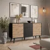 A modern living room with a sideboard, artwork, and a plant. Produktbild-Vorschau