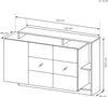 Masseno Kommode ALBINA 155 cm Sideboard und 3 Türen für Produktbild-Vorschau 4
