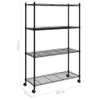 vidaXL Scaffale con 4 ripiani e rotelle 90x35x142 cm Nero Anteprima dell’immagine prodotto 6