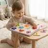 VIGA Hölzernes buntes Puzzle mit Stiftformen Produktbild-Vorschau 2