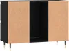 A product shot of a black and wood-effect cabinet on a white background. Náhľad obrázku produktu